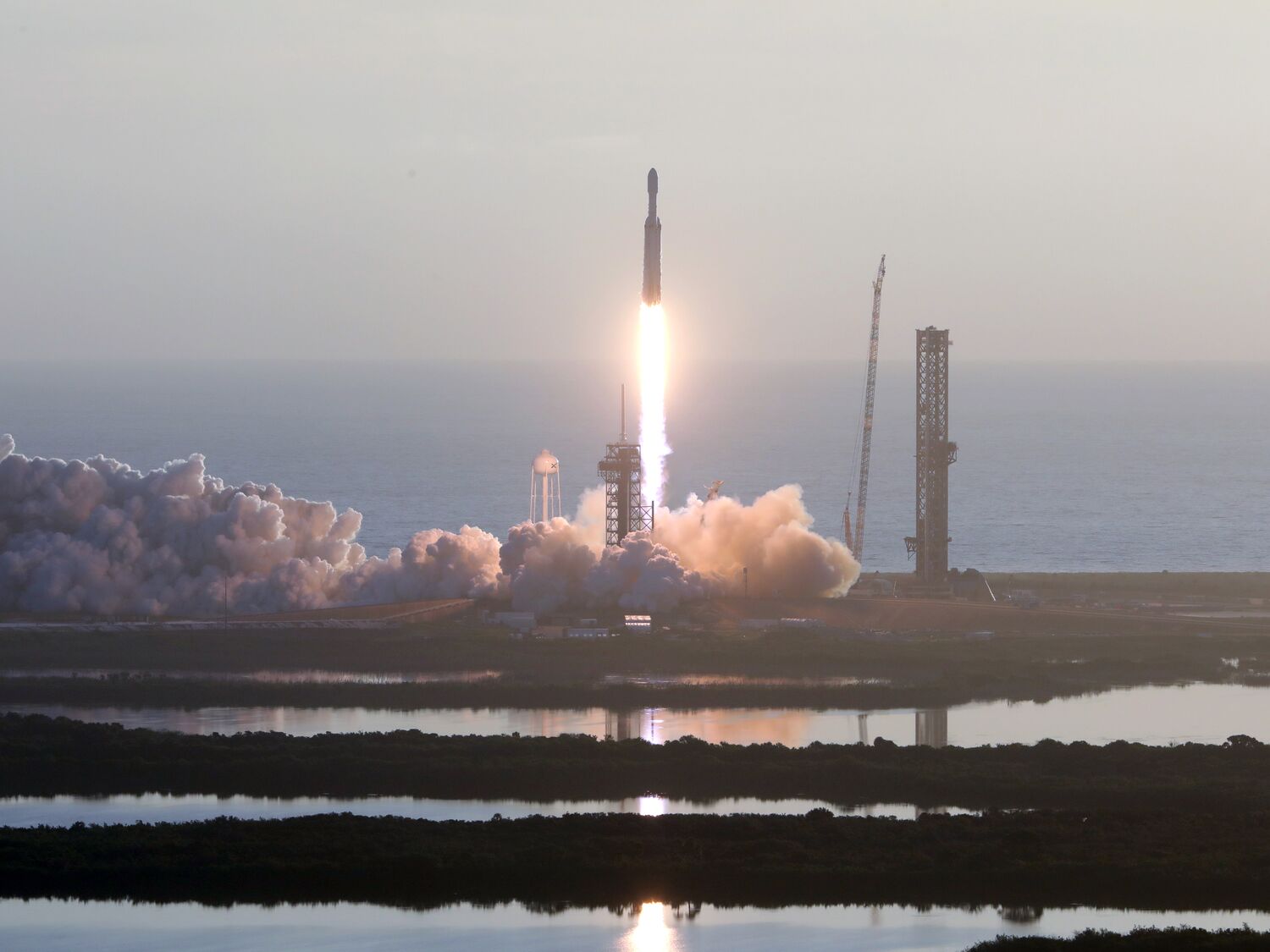 NASA’s Nancy Grace Roman Space Telescope rises to space atop a SpaceX Falcon Heavy rocket from Launch Complex 39A at the agency’s Kennedy Space Center in Florida on Sunday, Aug. 30, 2026. The milestone begins the observatory’s journey to explore the large‑scale structure of the universe. Roman will investigate dark energy and dark matter, conduct a statistical census of planetary systems, and enable a broad range of additional astrophysics research. Liftoff occurred at 7:26 a.m. EDT, from Kennedy’s Launch Complex 39A.