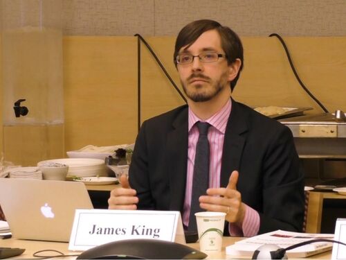 James King, IIE-SRF Assistant Director, spoke to CHR members about IIE-SRF’s work, including its vital support of Syrian scholars during the 21st century’s worst humanitarian crisis.