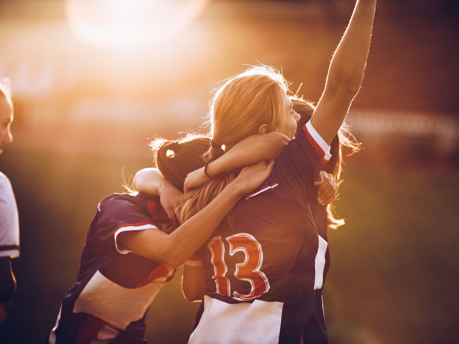 Celebrating the victory after soccer match!