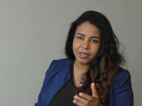 Shaza Elmahdi of the Sudanese American Physicians Association (SAPA) and Michael Payne of Physicians for Human Rights