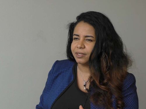 Shaza Elmahdi of the Sudanese American Physicians Association (SAPA) and Michael Payne of Physicians for Human Rights