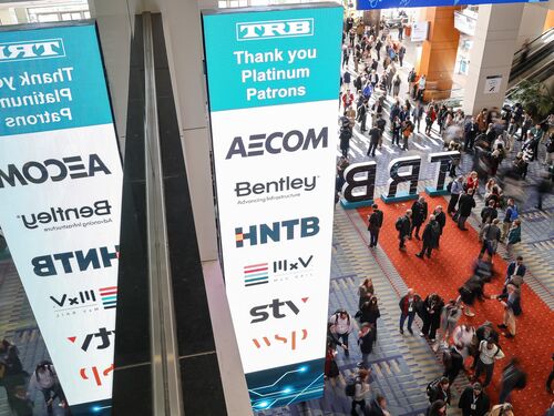 Inside the building of the TRB annual meeting.