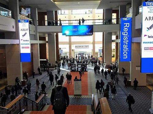 Inside the building of the TRB annual meeting.