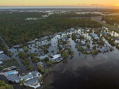 coastal town that has been flooded.