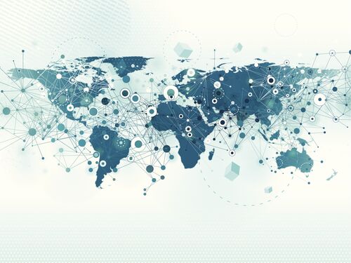 Global Communication Backgdround - layered illustration with global colors. Eps 10 with transparency elements. Additional AI file is included in zip file. Free source of world map: