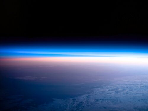 Day and Night Frontier. The image is a 'digital enhancement' recreating the artist view. The bland original image from NASA was transformed using digital software. Focus, texture, details were added. Also the white and black points were determined. In addition, creative color interpretation of the scene was applied. Sensor dust removed and AI noise reduction software used. Elements of this image furnished by NASA