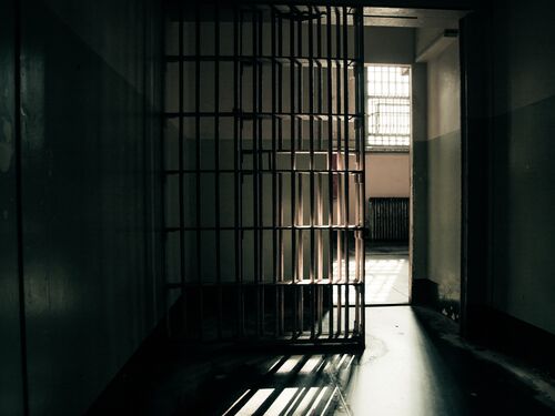 Prison cell in Alcatraz seen form the inside