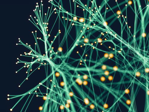 Abstract fibers neural networks background.