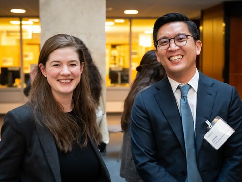 Amanda smiling and posing with another New Voices member.