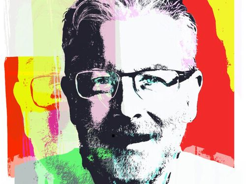 Portrait of National Academy of Sciences President Neil Shubin, by Shonagh Rae for Issues in Science and Technology
