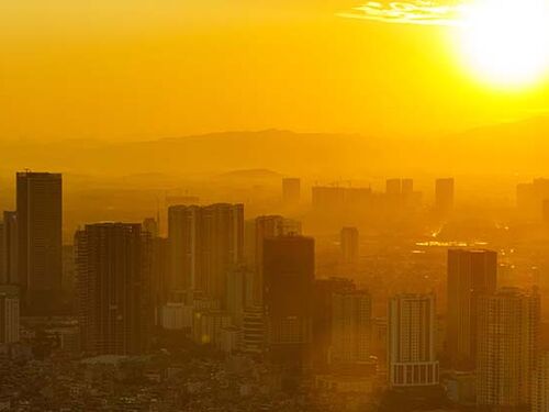 sun parched cityscape