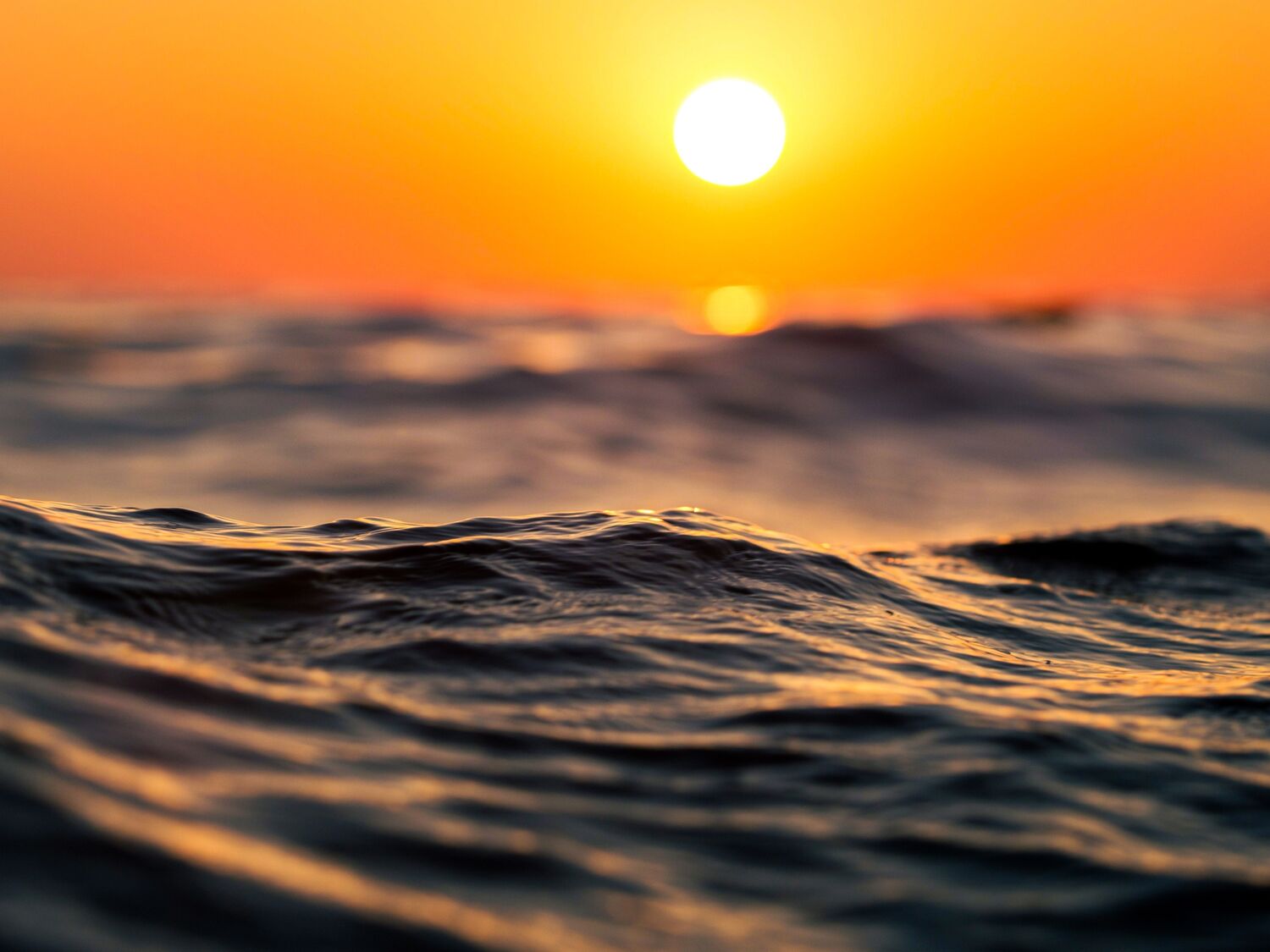 Stunning hyperrealistic sunrise over blurred ocean waves serene coastal landscape vibrant atmosphere peaceful viewpoint