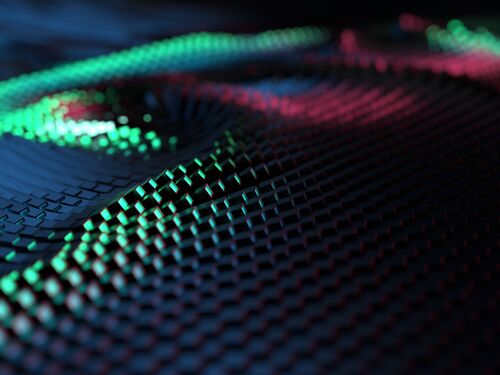 Abstract digital shock wave background, technology innovation landscape
