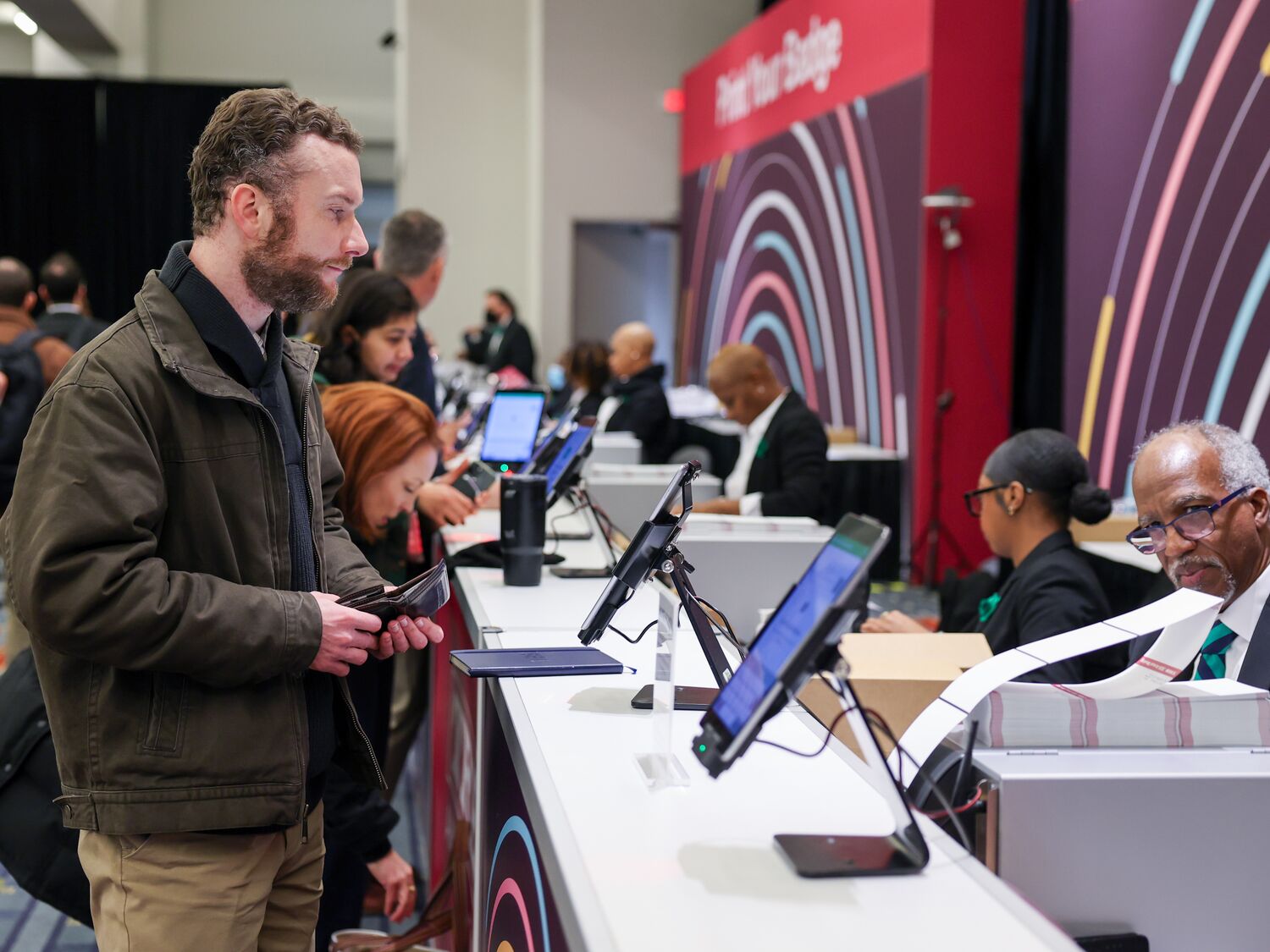 TRB Annual Meeting Registration Desk.

National Academies Transportation Research Board (TRB) Annual Meeting, Jan. 11-15, 2026, at the Walter E. Washington Convention Center in Washington, D.C.
