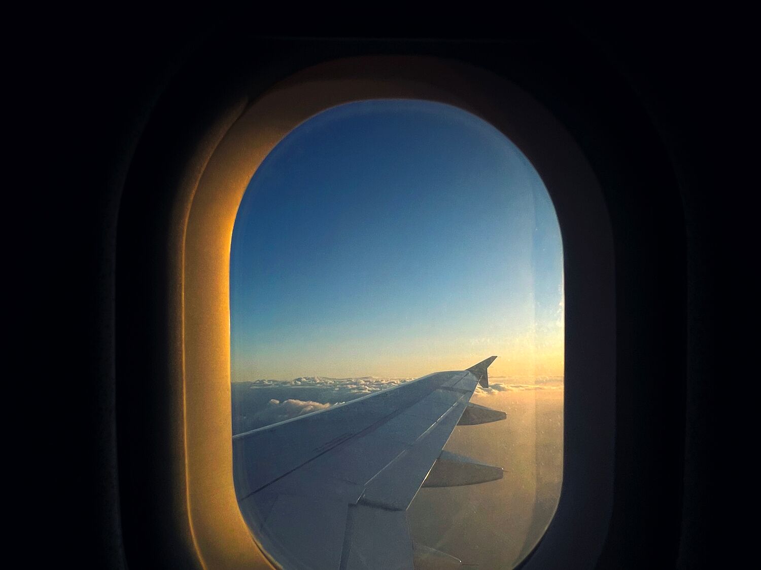 View through an airplane window