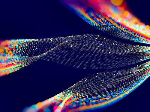 Abstract technological background in vibrant colors with blur.