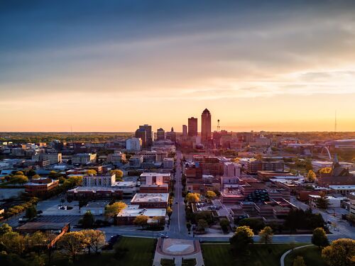 Downtown Des Moines.