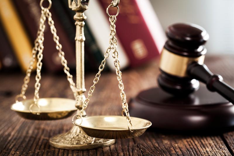 Justice scale gavel on the desk