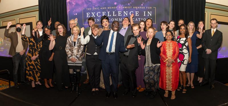 Photos of event in honor of the 2024 winners of the Eric and Wendy Schmidt Awards for Excellence in Science Communications