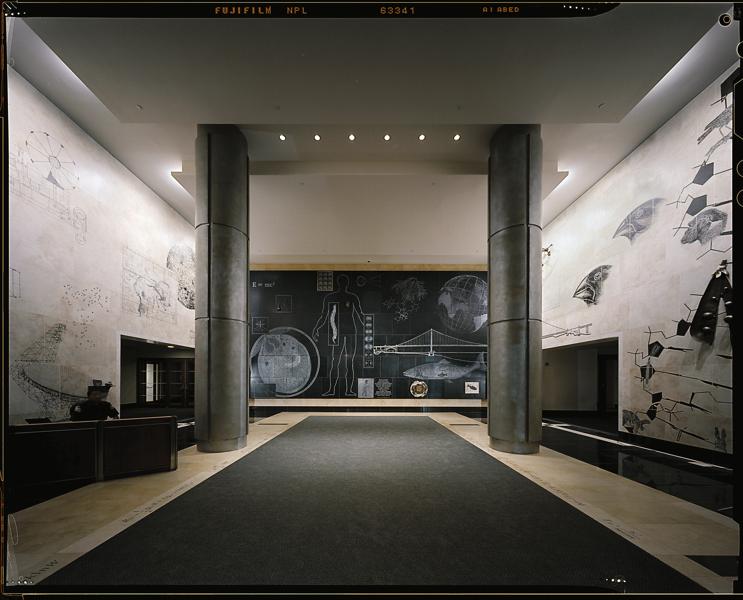 Interior front lobby of the Keck Building