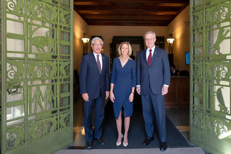 Victor J. Dzau (President of the National Academy of Medicine),  Marcia McNutt (President of the National Academy of Sciences and Chair of the National Research Council), and John L. Anderson (President of the National Academy of Engineering)