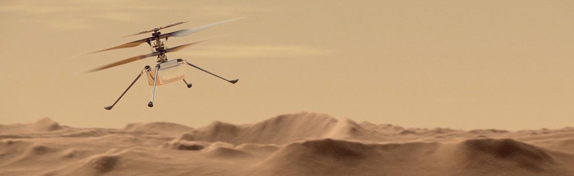Artist’s concept of Mars helicopter Ingenuity (credit: NASA/JPL-Caltech)