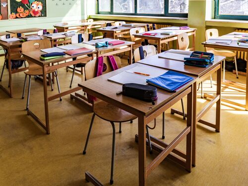 Empty classroom at elementary school!